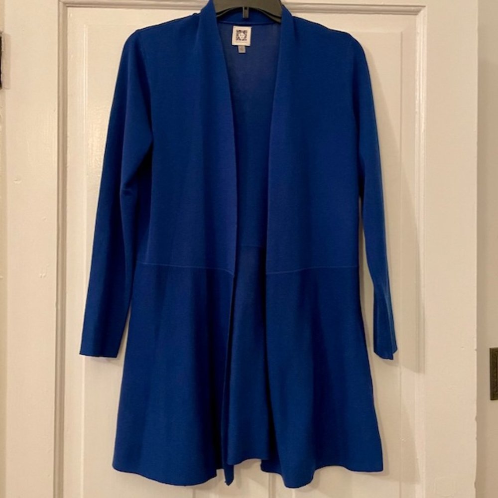 Anne Klein Monteray Open Knit Cardigan in Royal Saphire Blue